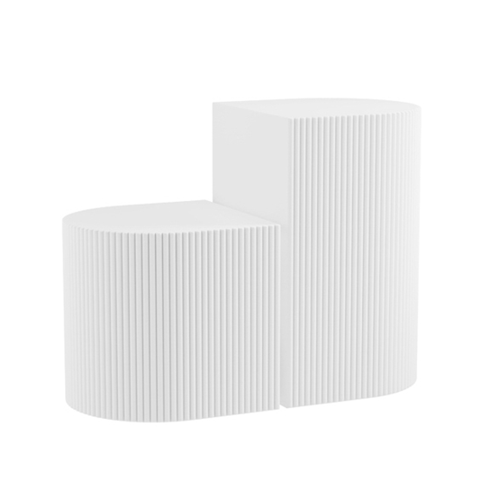 Roxboro Wooden Semi Circle Side Tables - White