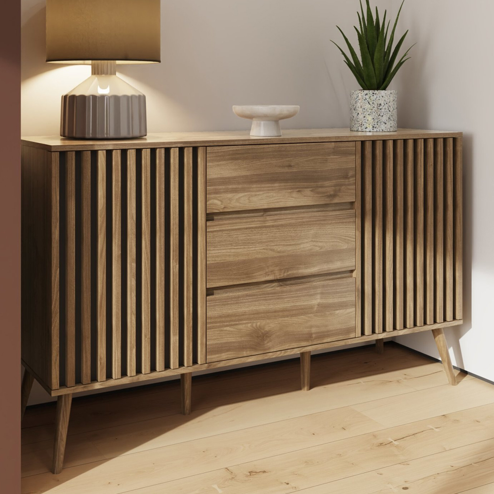Roxboro Wooden Sideboard With 2 Doors 3 Drawers In Oak