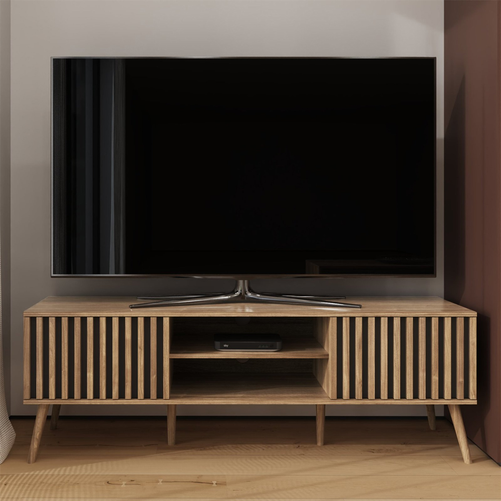 Roxboro Wooden TV Stand With 2 Doors In Oak