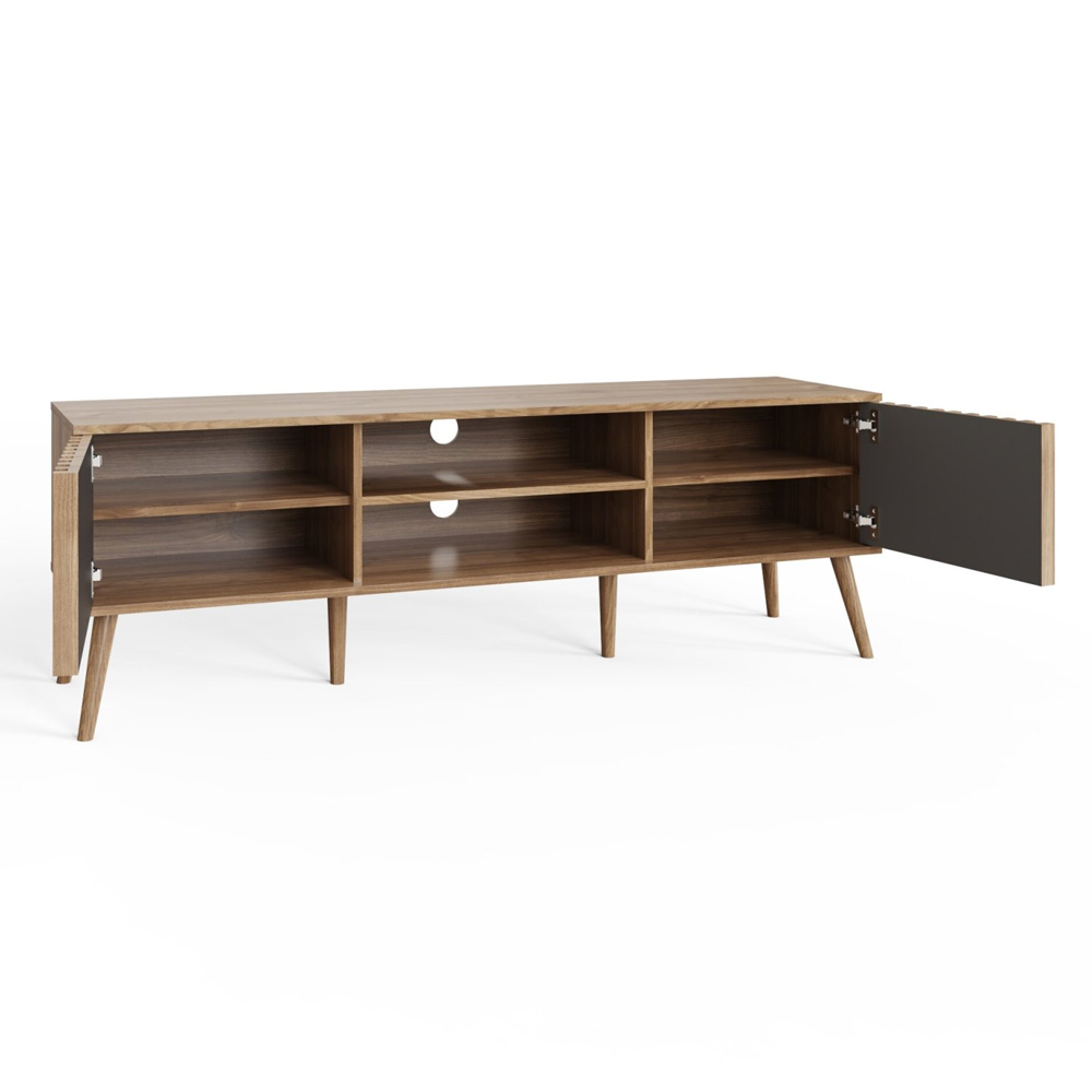 Roxboro Wooden TV Stand With 2 Doors In Oak
