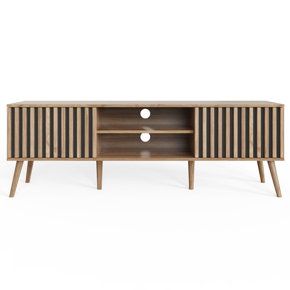 Roxboro Wooden TV Stand With 2 Doors In Oak