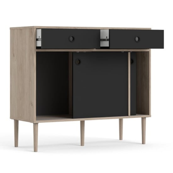 Roxo Wooden 2 Doors And 2 Drawers Sideboard In Oak And Black_3