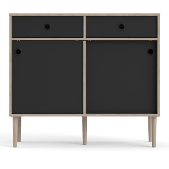 Roxo Wooden 2 Doors And 2 Drawers Sideboard In Oak And Black_4
