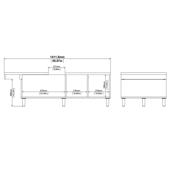 Roxo Wooden Coffee Table With Sliding Top In Oak And Black Furniture