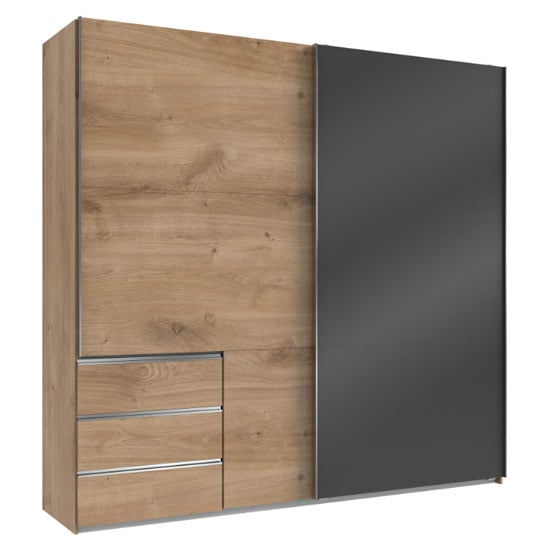 Abby large sliding wardrobe in grey marble effect gloss £1,249.95 go