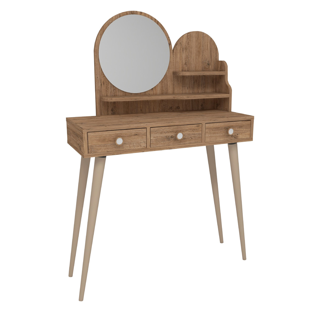 Roys Wooden Dressing Table with Mirror in Atlantic Pine