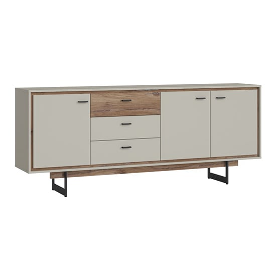 Read more about Royse wooden sideboard with 3 doors 3 drawers in grey and oak