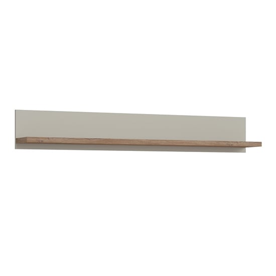 Photo of Royse wooden wall shelf in grey and oak