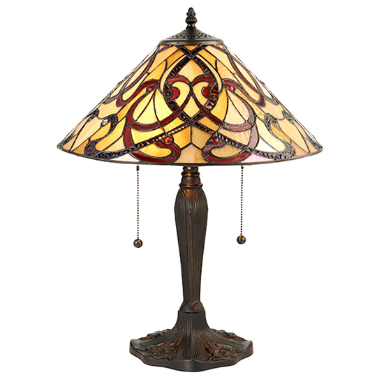 Ruban Medium Tiffany Glass Table Lamp In Dark Bronze_2