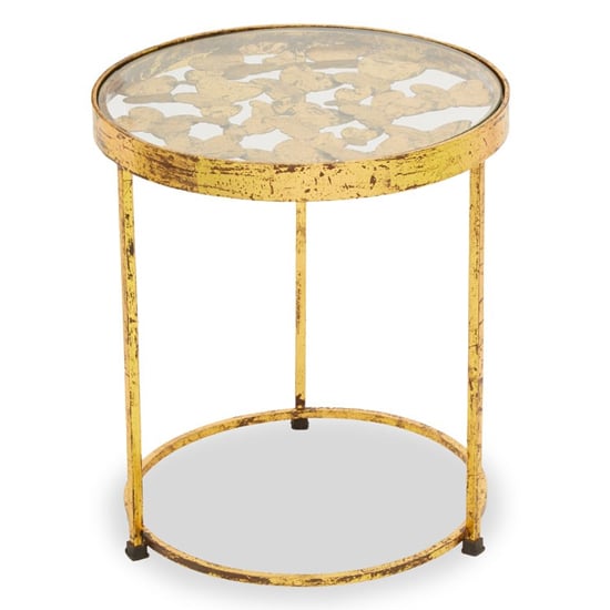 Mekbuda Clear Glass Top Butterfly Side Table With Gold Base_1
