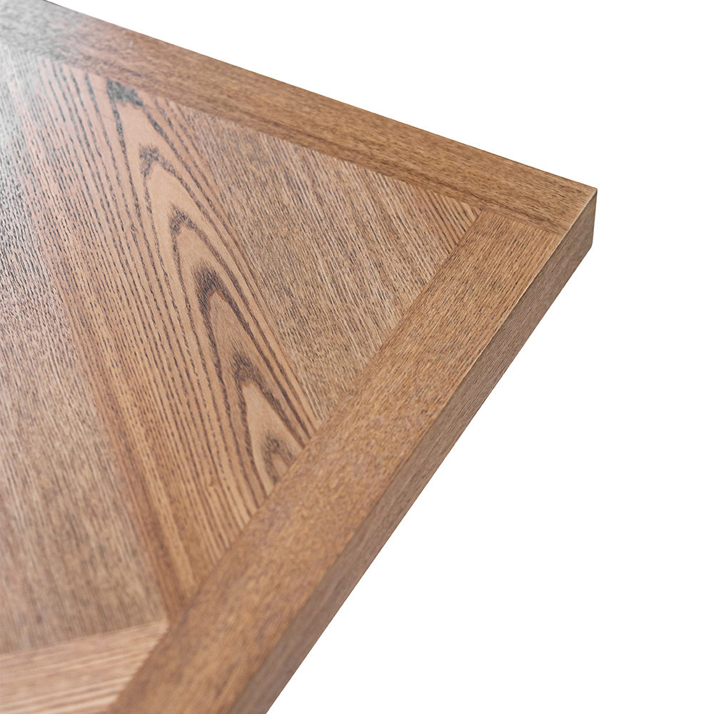 Ruben Rectangular Ash Veneer Dining Table with Black X-Shaped Legs