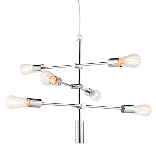 Rubens 6 Lights Pendant Light In Polished Chrome