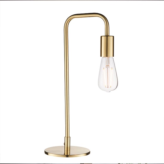 Rubens Steel Table Lamp In Satin Brass