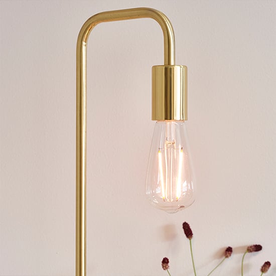 Rubens Steel Table Lamp In Satin Brass