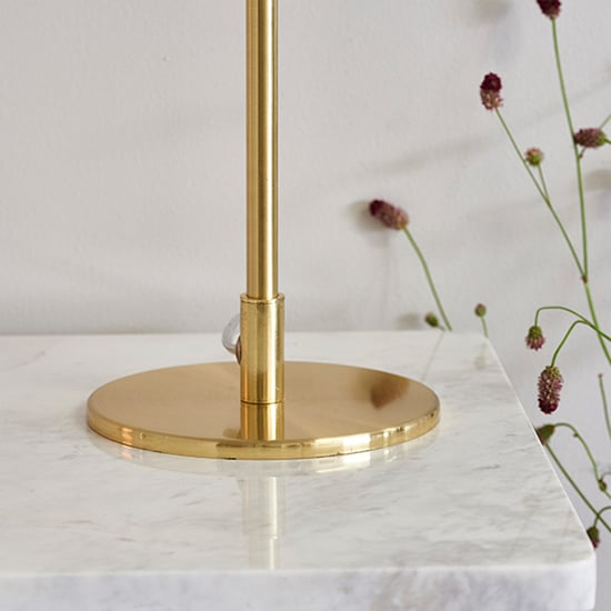Rubens Steel Table Lamp In Satin Brass