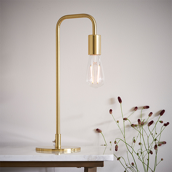 Product photograph of Rubens Steel Table Lamp In Satin Brass from Furniture in Fashion