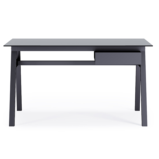 Rubery Black Glass Top Computer Desk With Black Frame_4
