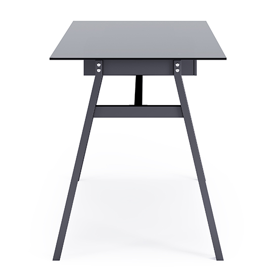Rubery Black Glass Top Computer Desk With Black Frame_6