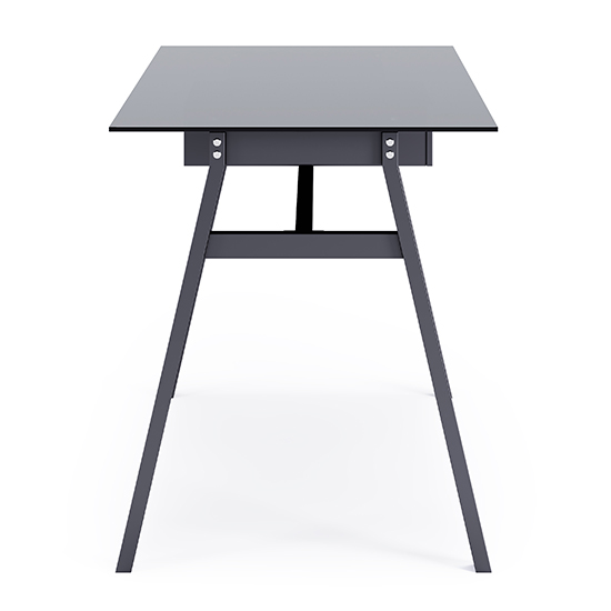 Rubery Black Glass Top Laptop Desk With Black Frame