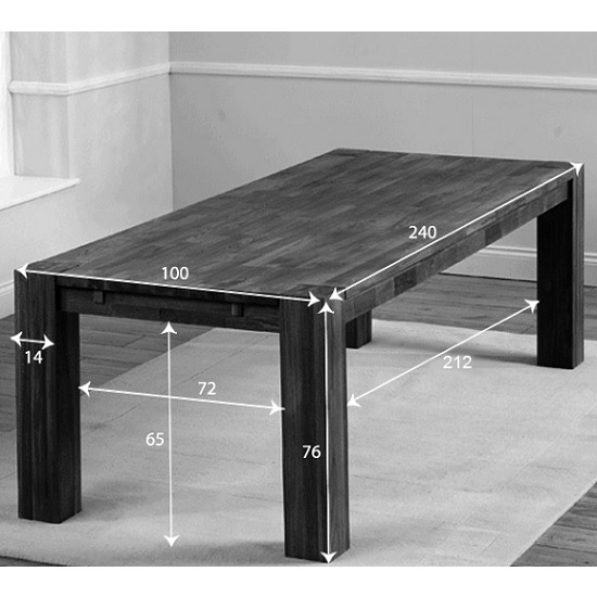 Rubis Rectangular 240cm Wooden Dining Table In Solid Oak_4