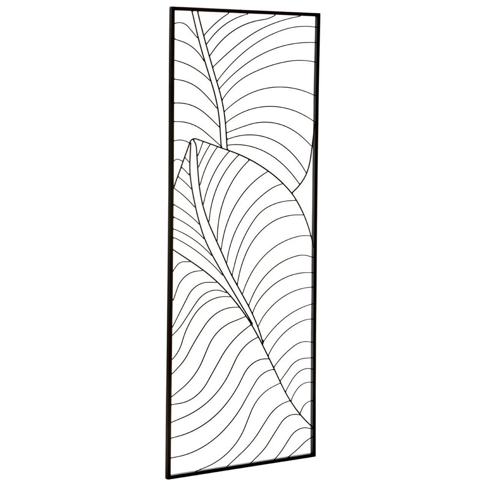 Ruchbah Iron Leaf Design Wall Art in Black