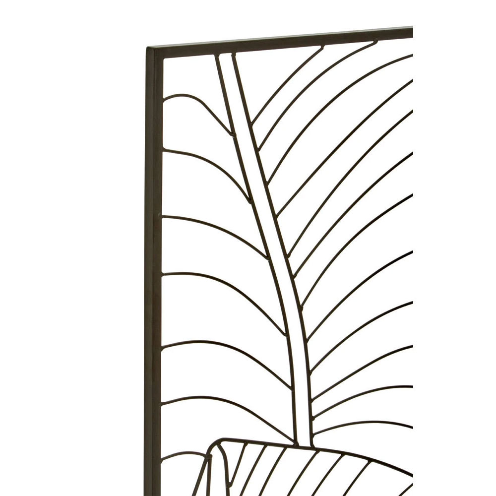 Ruchbah Iron Leaf Design Wall Art in Black