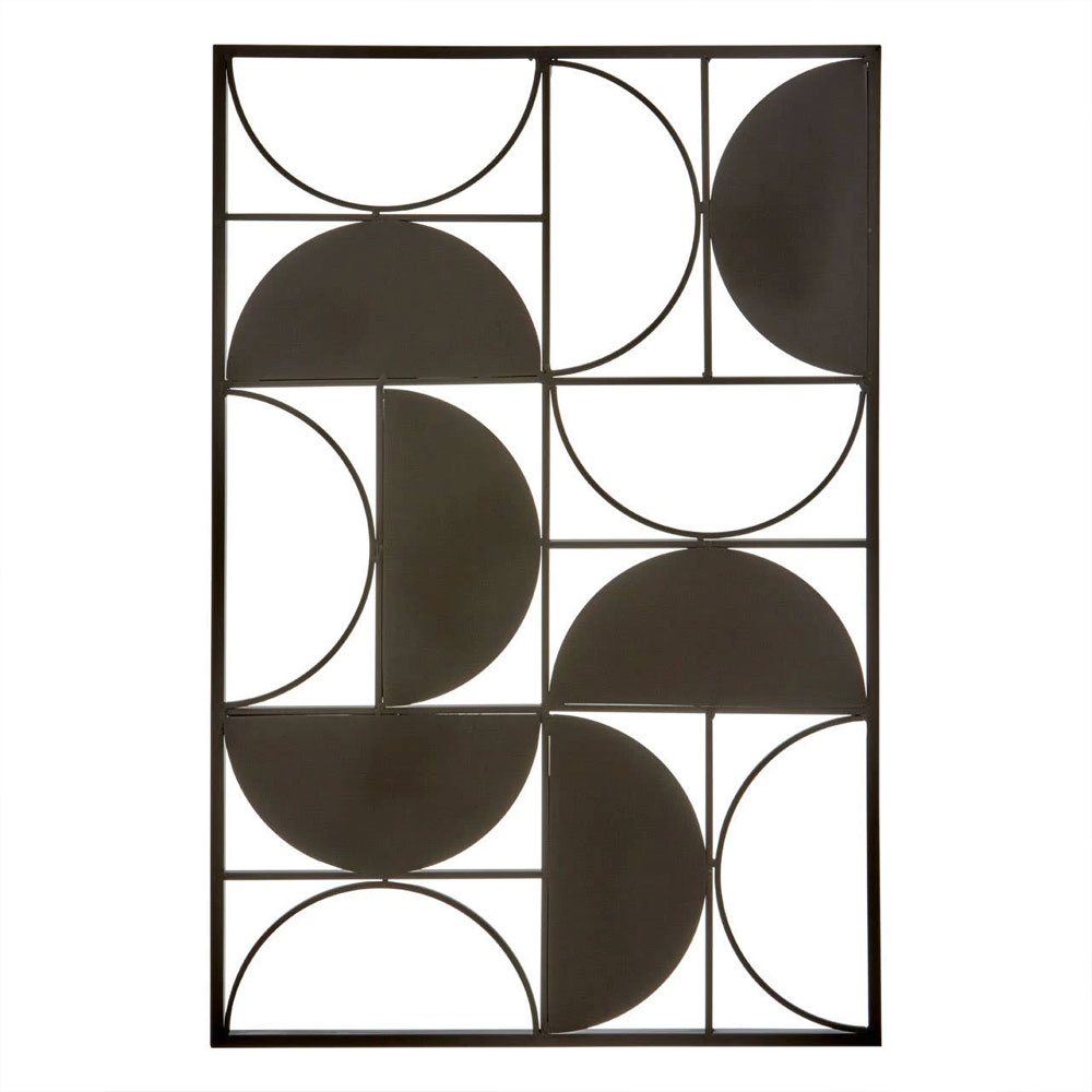Ruchbah Iron Semicircle Design Wall Art in Black