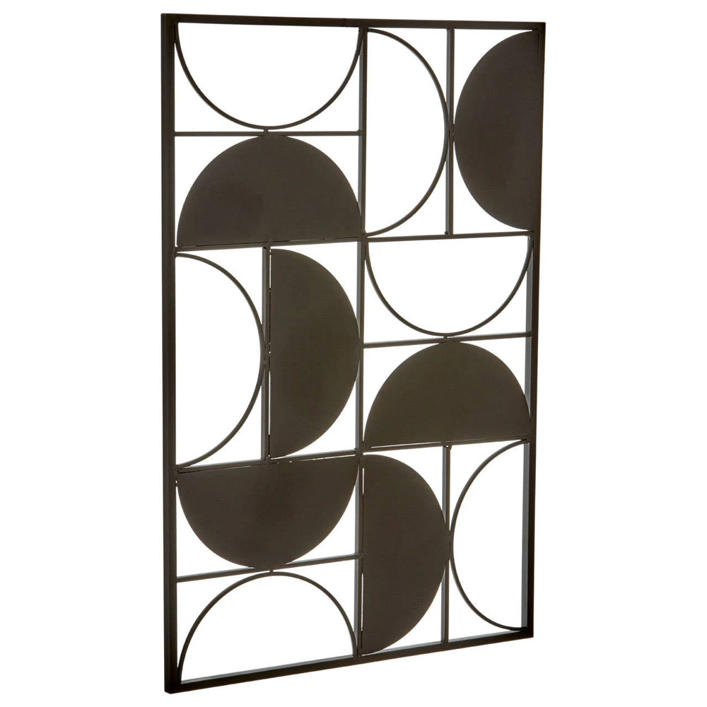 Ruchbah Iron Semicircle Design Wall Art in Black