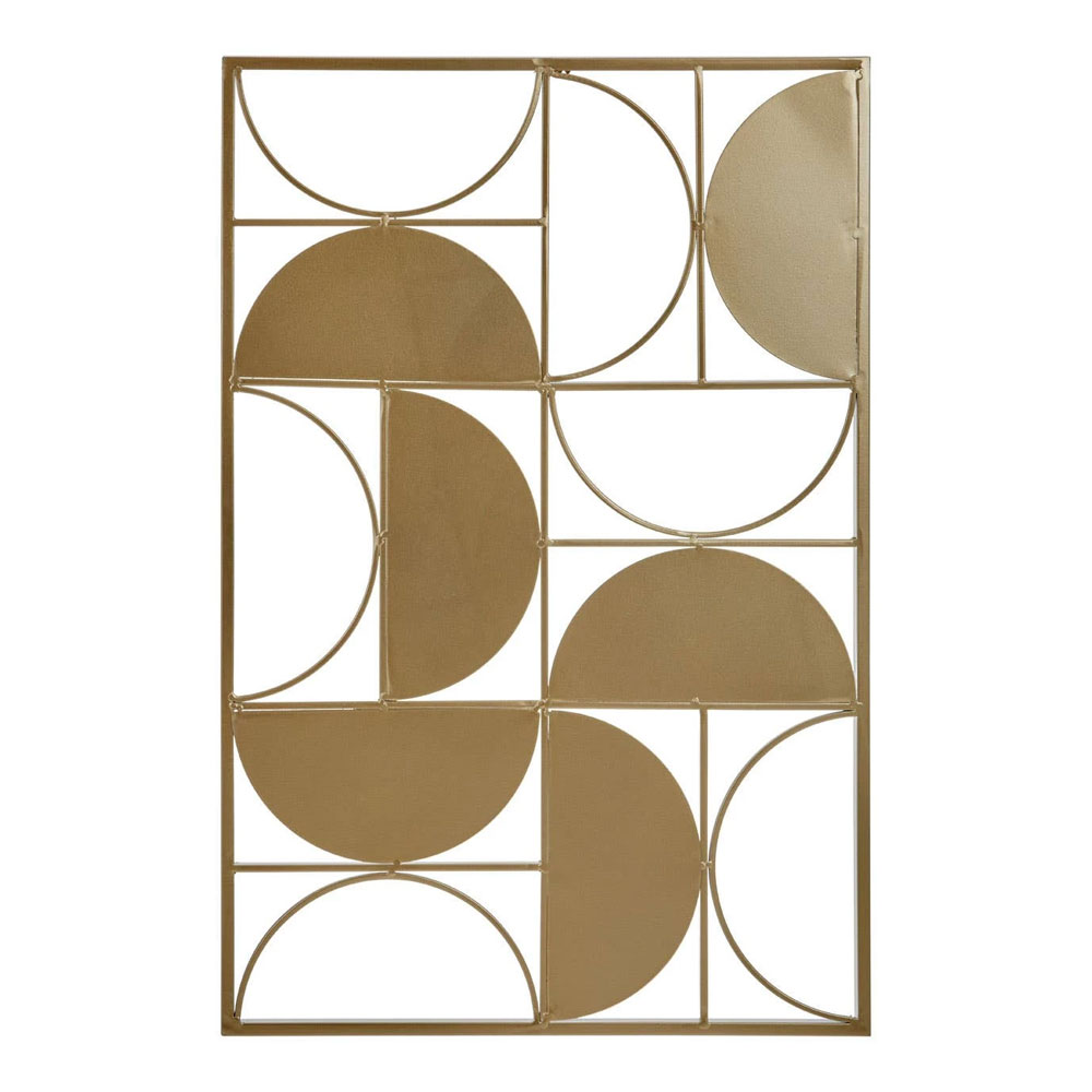 Ruchbah Iron Semicircle Design Wall Art in Gold