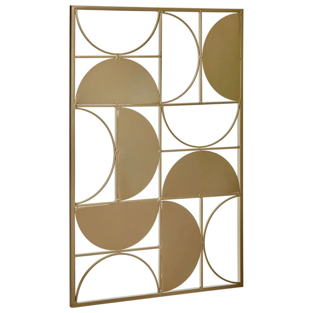 Ruchbah Iron Semicircle Design Wall Art in Gold