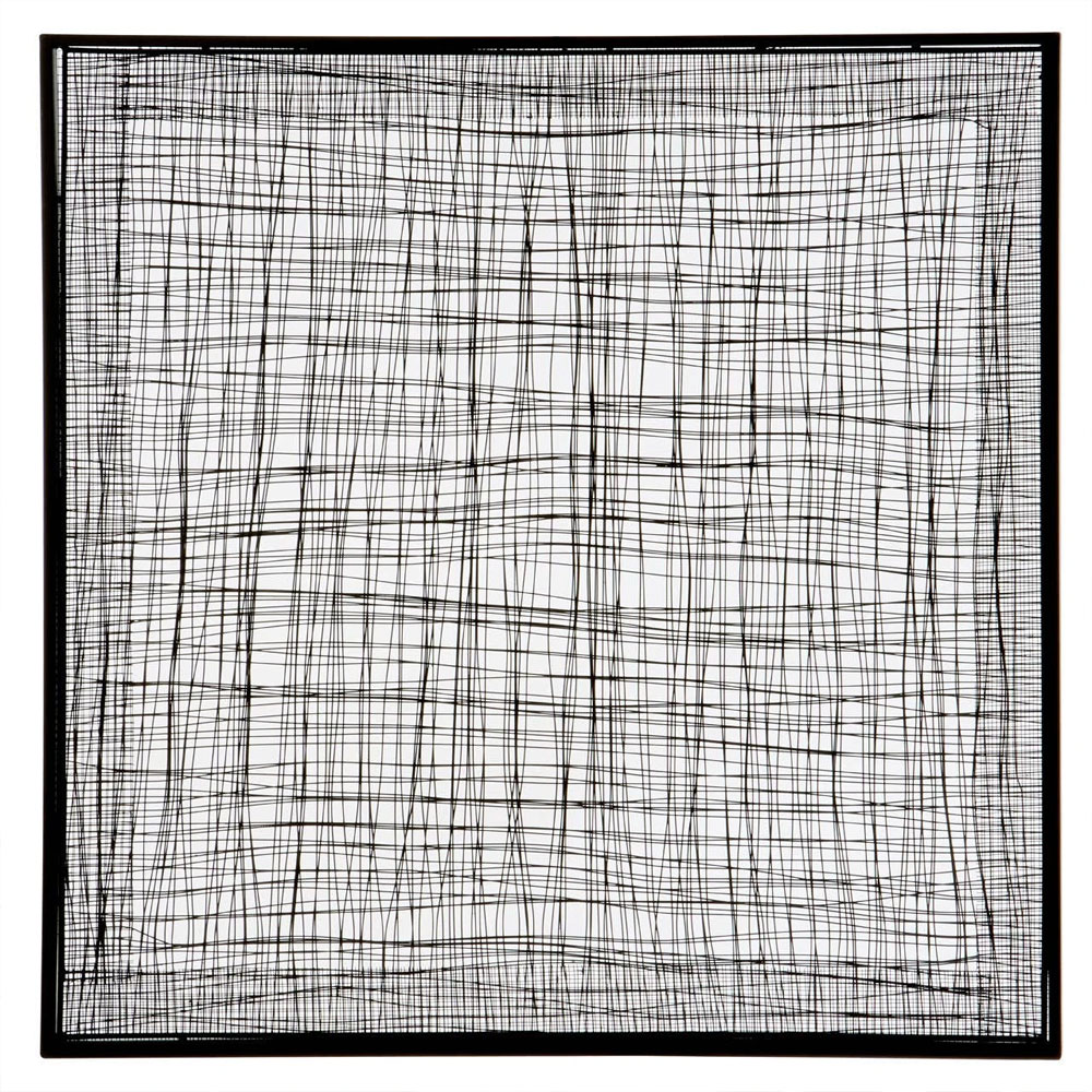 Ruchbah Metal Cross Wires Design Wall Art in Black