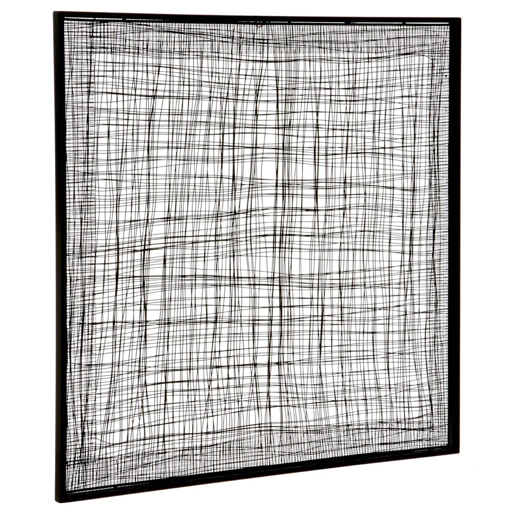 Ruchbah Metal Cross Wires Design Wall Art in Black