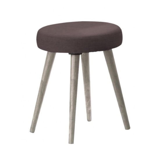Read more about Rufford wooden dressing table stool round in grey oak effect