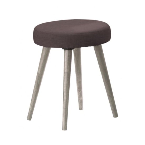 Read more about Batya fabric dressing table stool round in grey oak effect