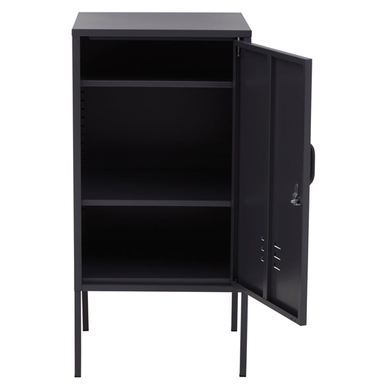 Rumi Metal Locker Storage Cabinet With 1 Door In Black_3