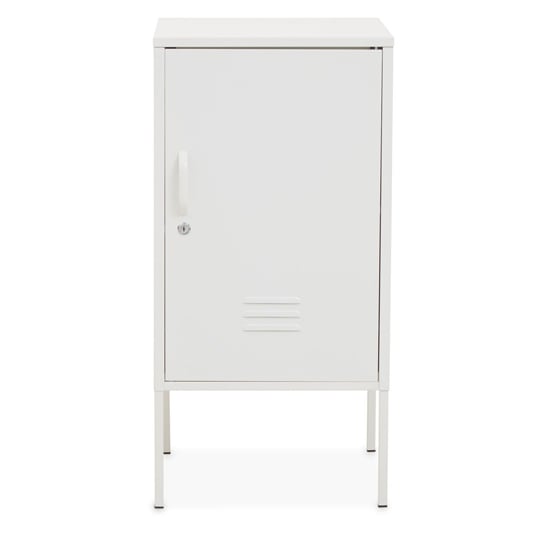 Rumi Metal Locker Storage Cabinet With 1 Door In White_1