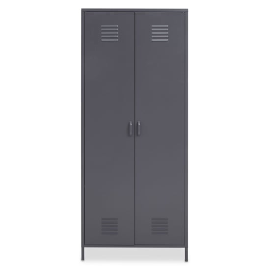 Photo of Rumi metal wardrobe with 2 doors in grey