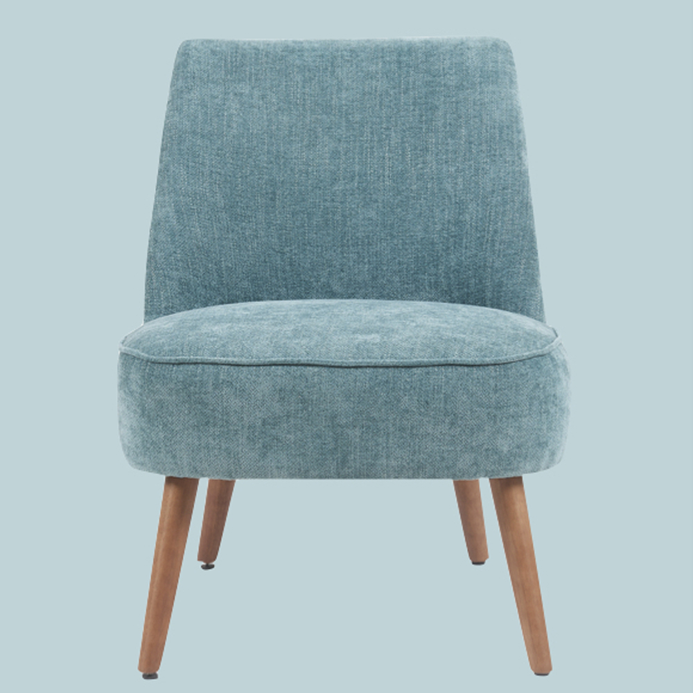 Rupert Fabric Bedroom Chair With Wooden Legs In Teal