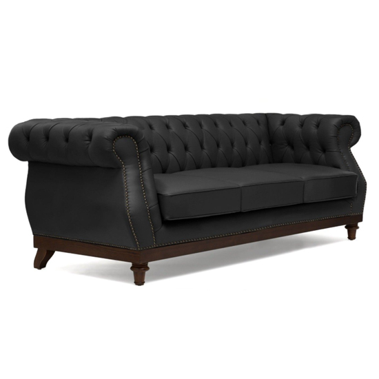 Ruskin Chesterfield Leather 3 Seater Sofa In Black_3