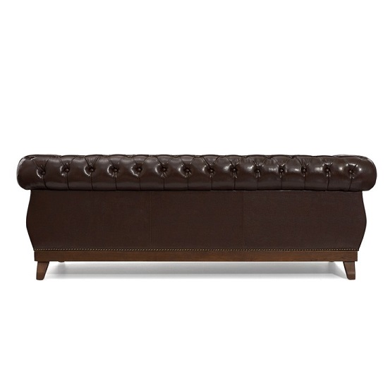 Ruskin Chesterfield Leather 3 Seater Sofa In Brown_4