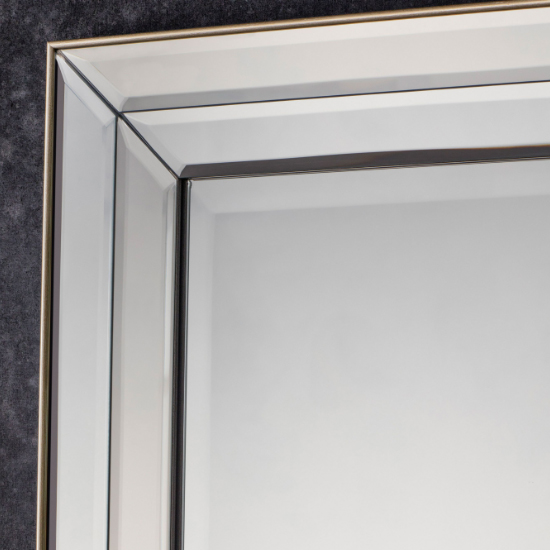 Russell Large Rectangular Wall Mirror In Champagne Frame