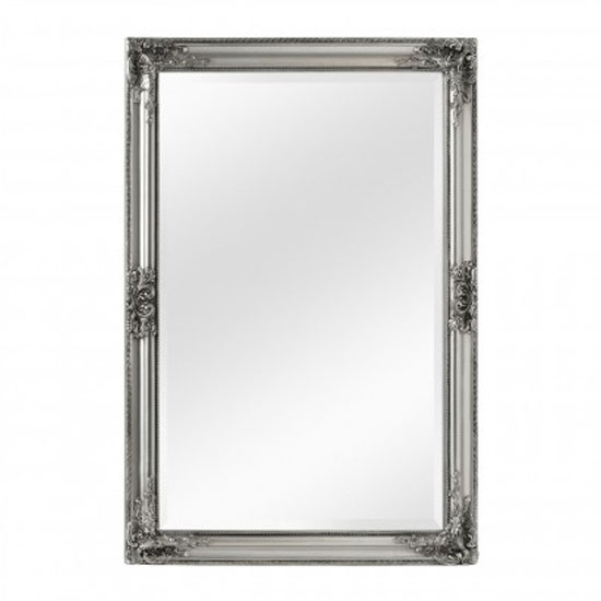 Rustin Vintage Design Wall Bedroom Mirror In Silver Frame