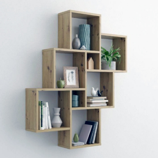 Rutland Wall Mounted Shelf In Artisan Oak