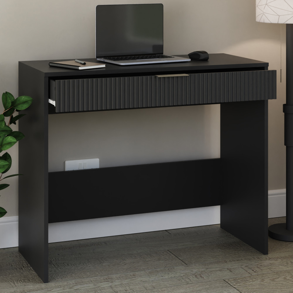 Rutland Wooden Laptop Desk With 1 Drawer In Black