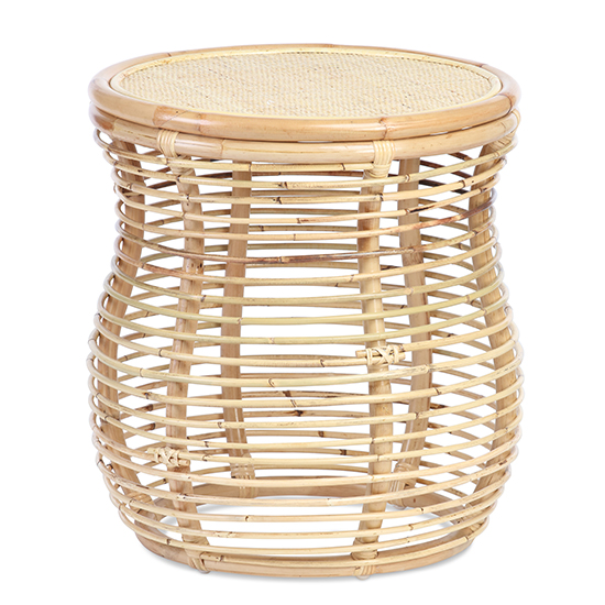 Rybnik Round Wicker Top Rattan Lamp Table In Natural_2