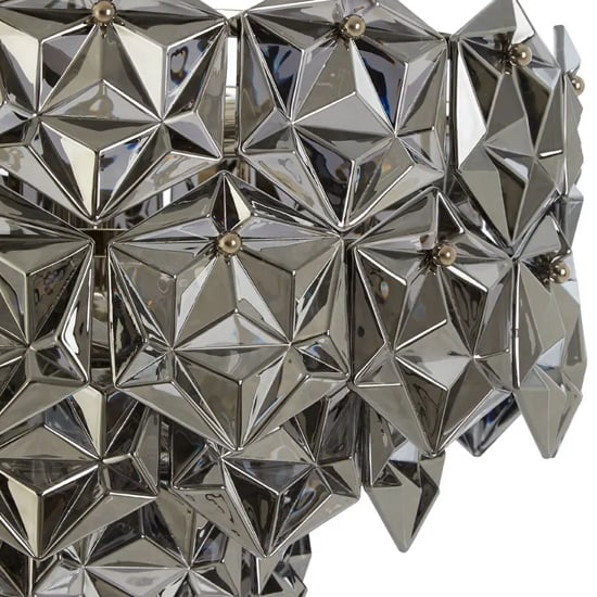 Rydall Smoked Grey Glass Chandelier Ceiling Light In Nickel