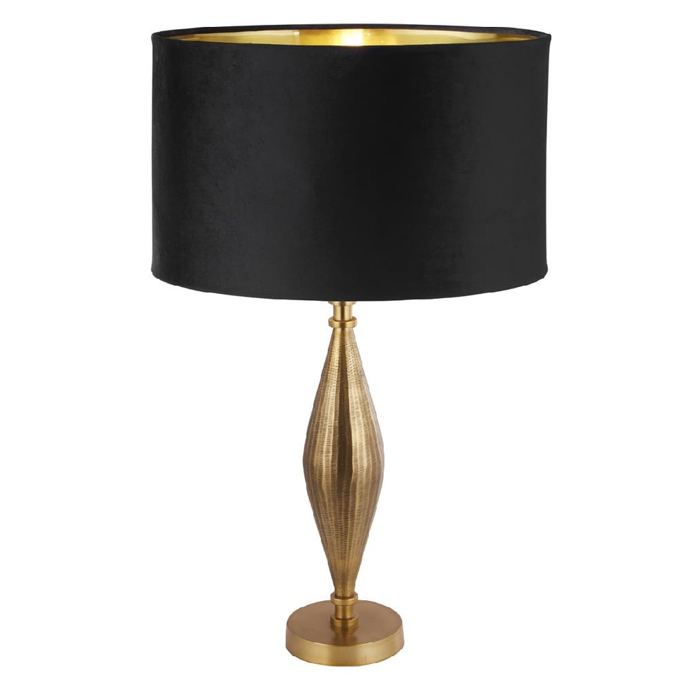 Read more about Rye black velvet shade table lamp in antique brass