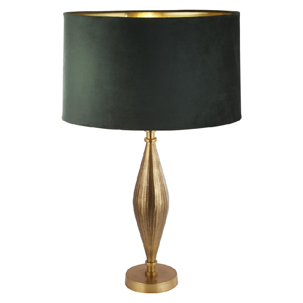 Read more about Rye green velvet shade table lamp in antique brass