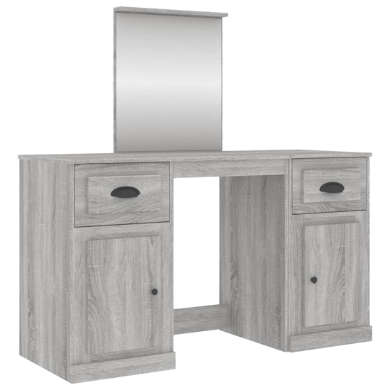 Ryker Wooden Dressing Table With Mirror In Grey Sonoma Oak