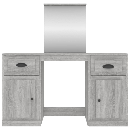 Ryker Wooden Dressing Table With Mirror In Grey Sonoma Oak